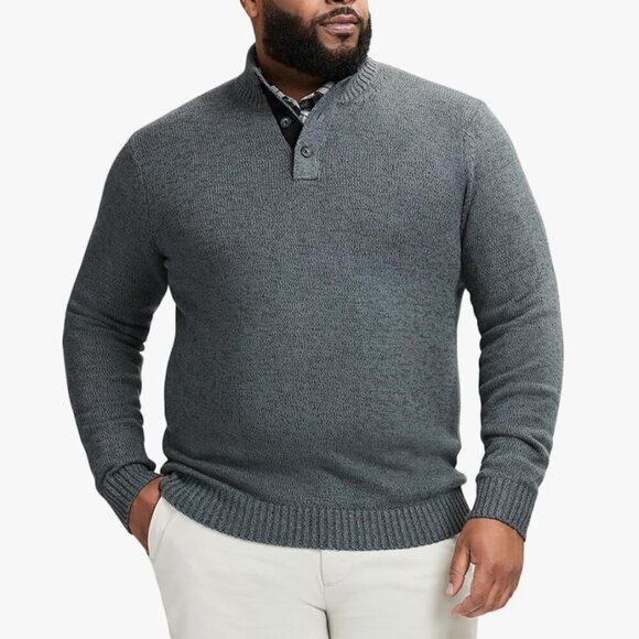IZOD Men's Big and Tall Button Mock Sweater New with Tags Size XL - Picture 1 of 6